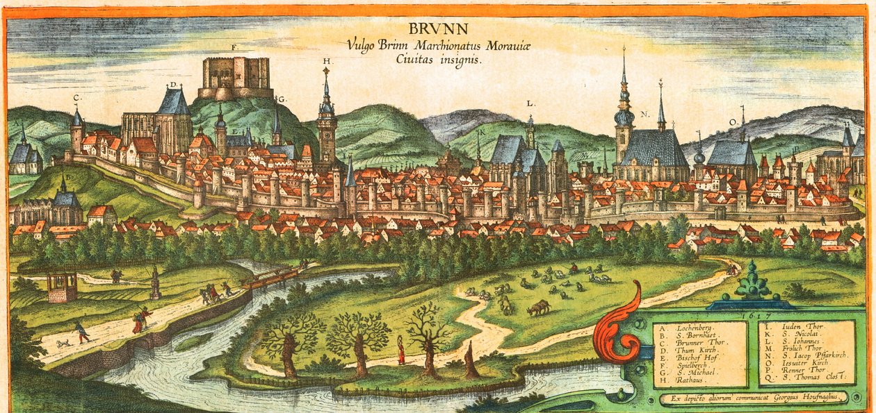 Markgrevskabet Mähren, den næststørste by i Tjekkiet af Georg and Hogenberg Franz (1535 90) Braun