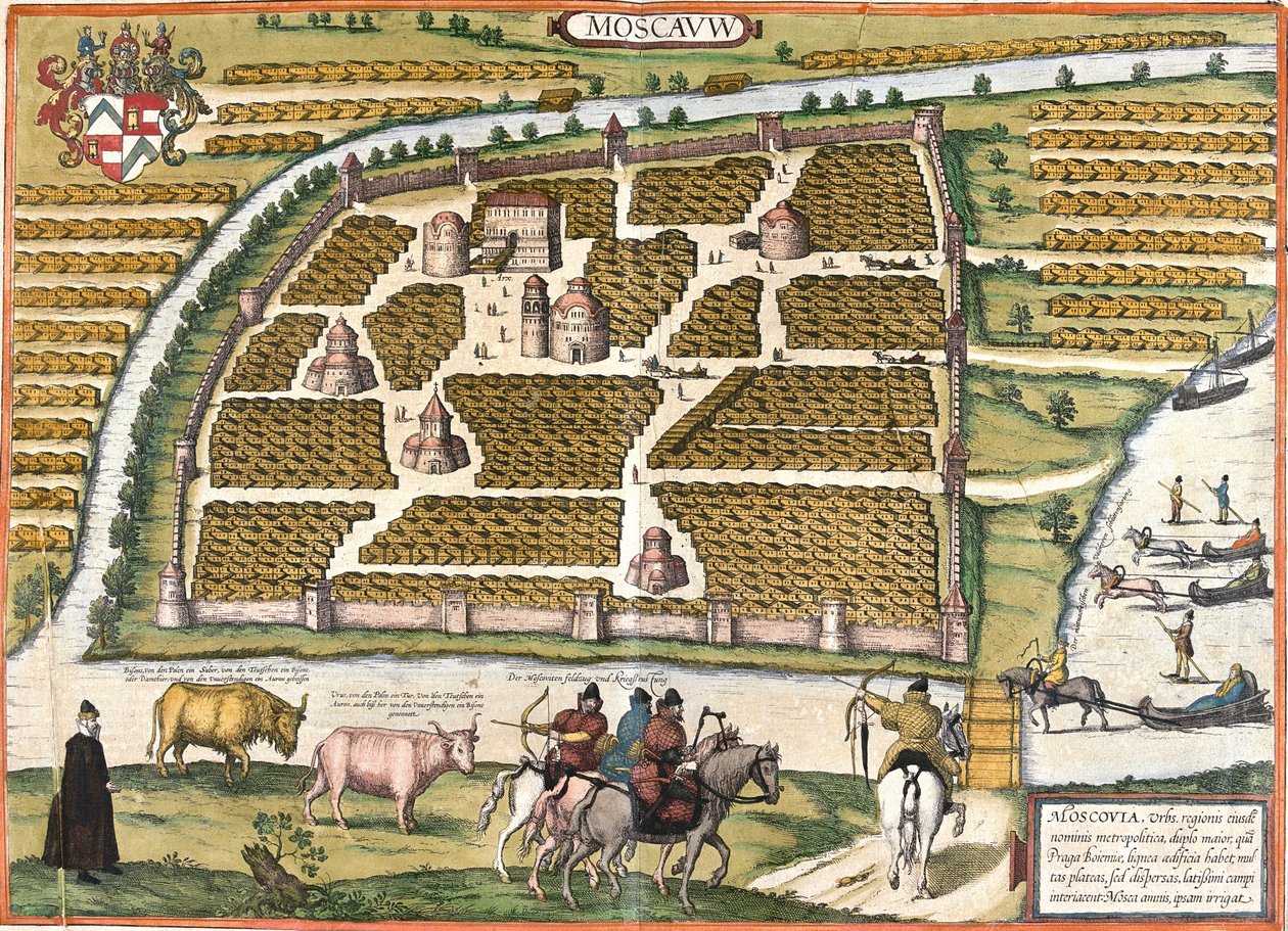 Moskva, Rusland af Georg and Hogenberg Franz (1535 90) Braun