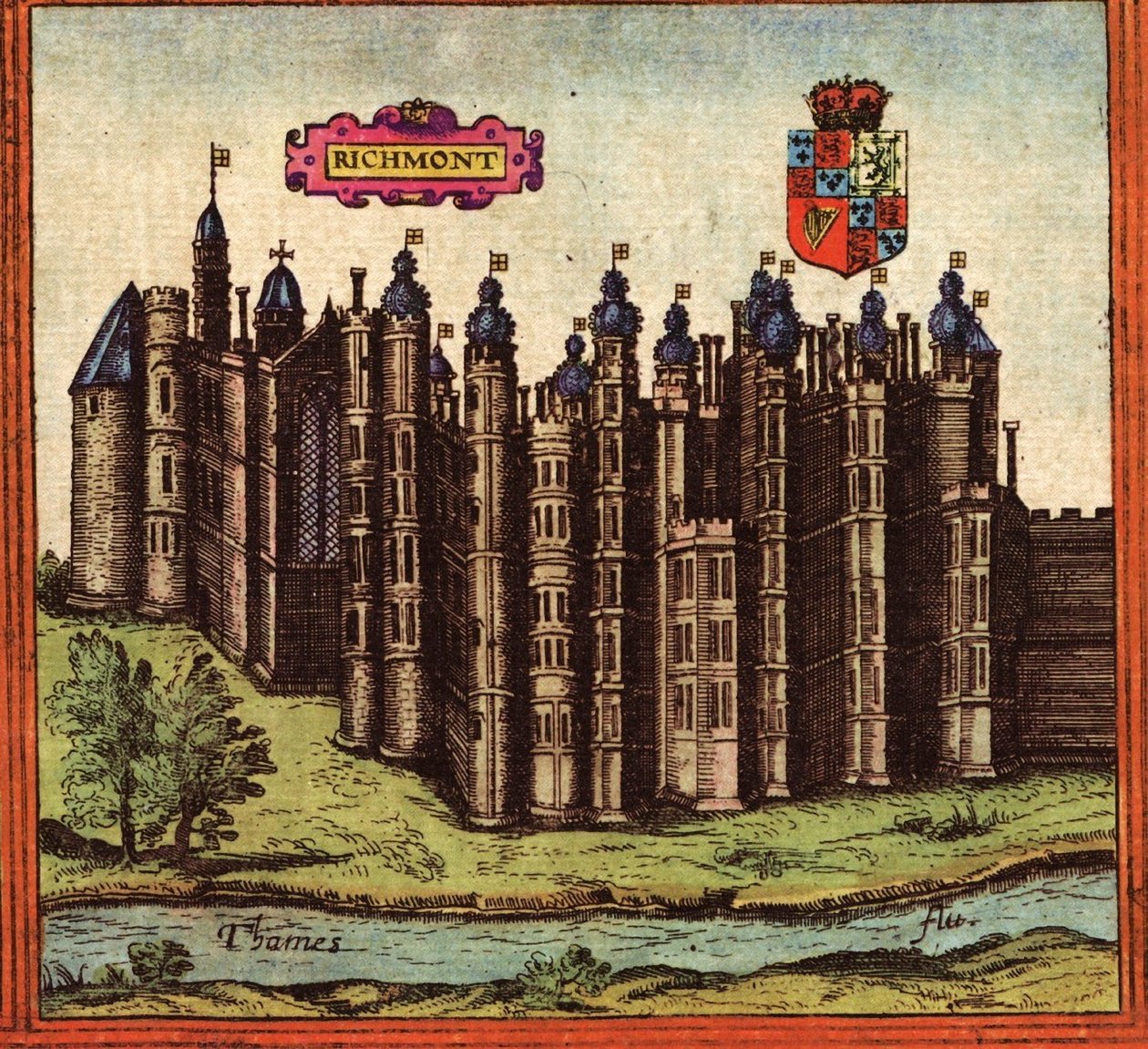 Richmond, England af Georg and Hogenberg Franz (1535 90) Braun