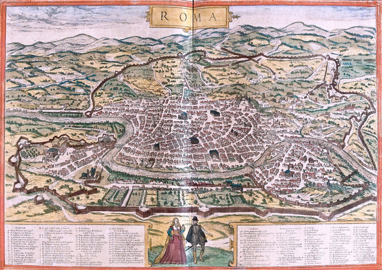 Rom, Italien af Georg and Hogenberg Franz (1535 90) Braun