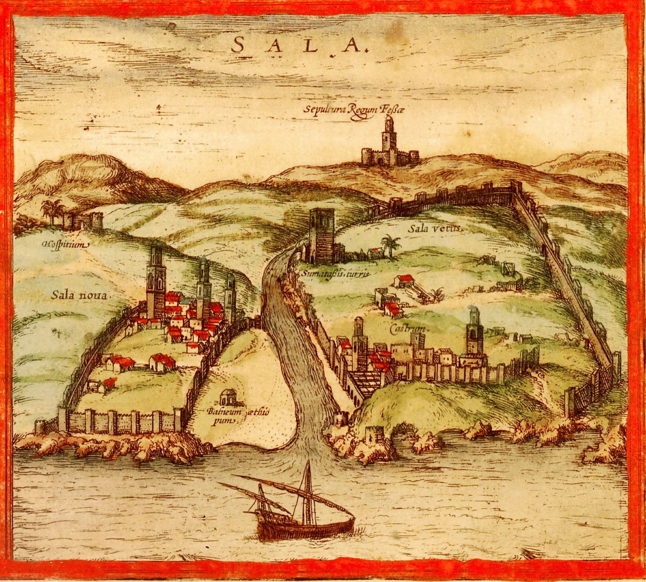 Salt, Marokko af Georg and Hogenberg Franz (1535 90) Braun