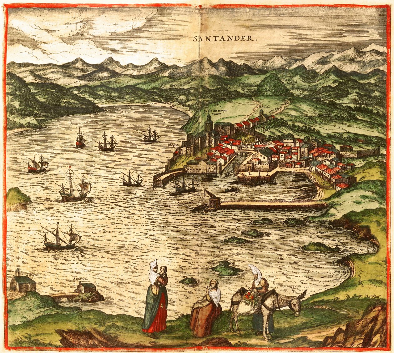 Santander af Georg and Hogenberg Franz (1535 90) Braun