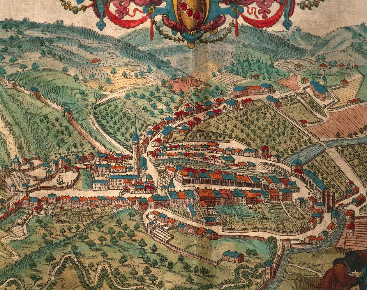 Serravalle Scrivia fra Cities of the World af Georg Braun af Georg Braun and Hogenberg Franz
