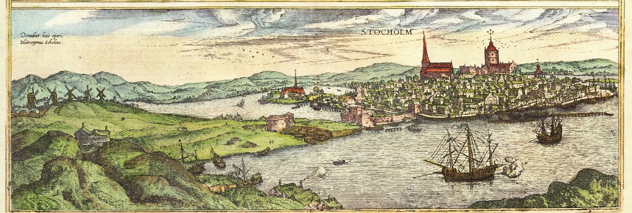 Stockholm, Sverige af Georg and Hogenberg Franz (1535 90) Braun
