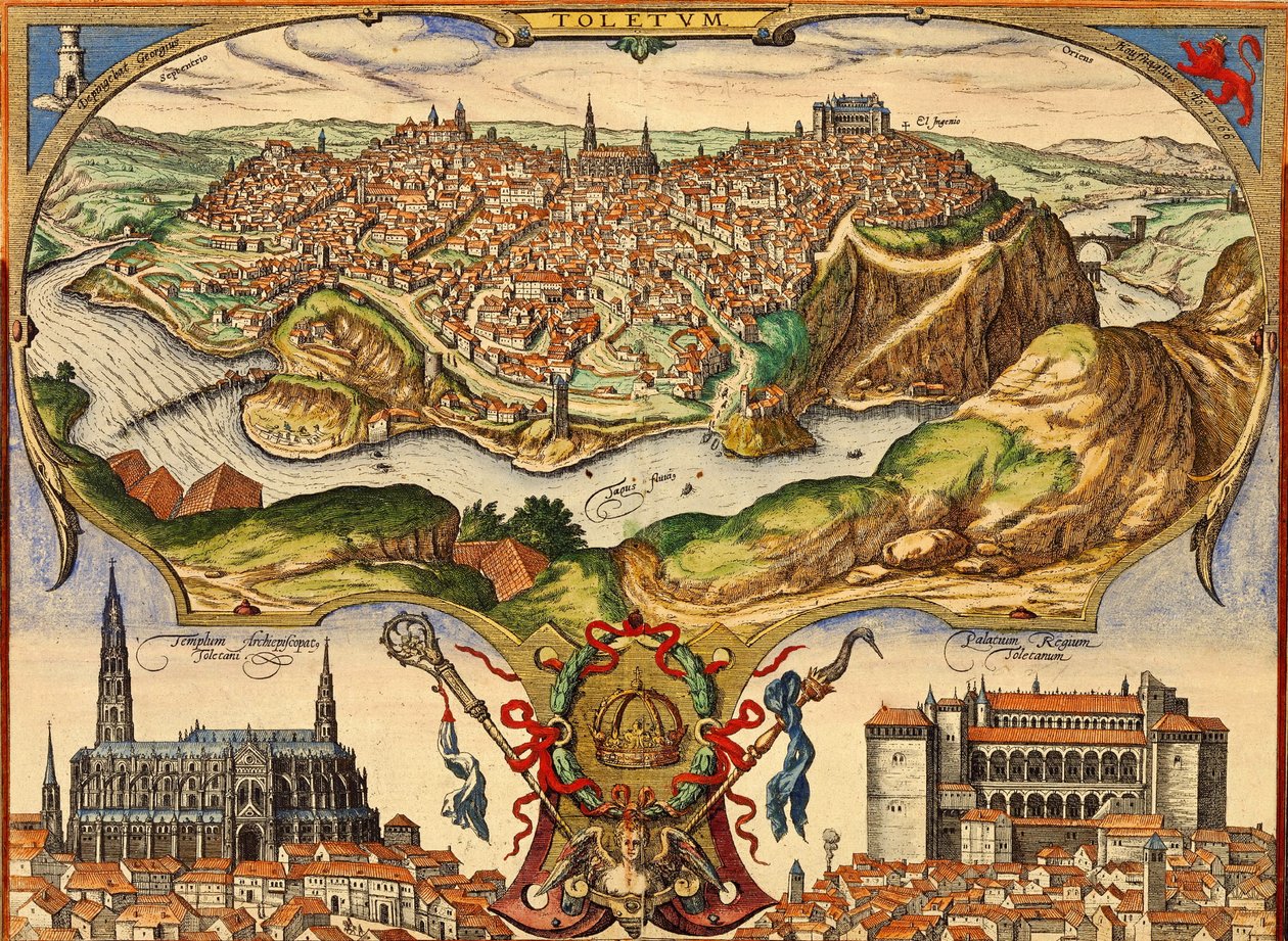 Toledo, Spanien af Georg and Hogenberg Franz (1535 90) Braun