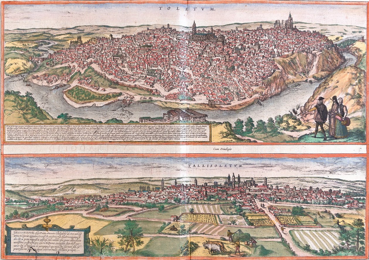 Toledo, Valladolid, Spanien af Georg and Hogenberg Franz (1535 90) Braun