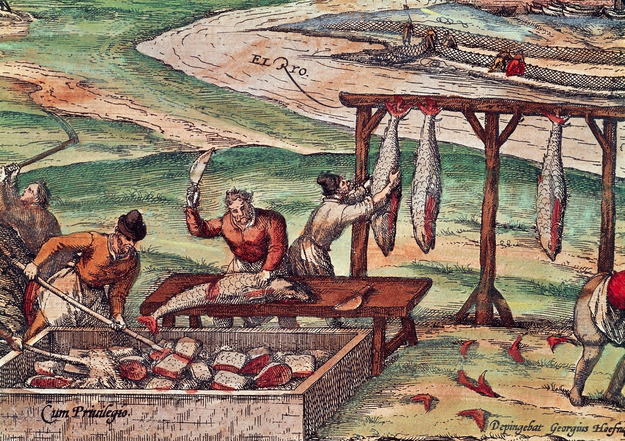 Tunforarbejdning, miniature fra verdensbyerne, af Georg Braun og Franz Hogenberg af Georg Braun and Hogenberg Franz