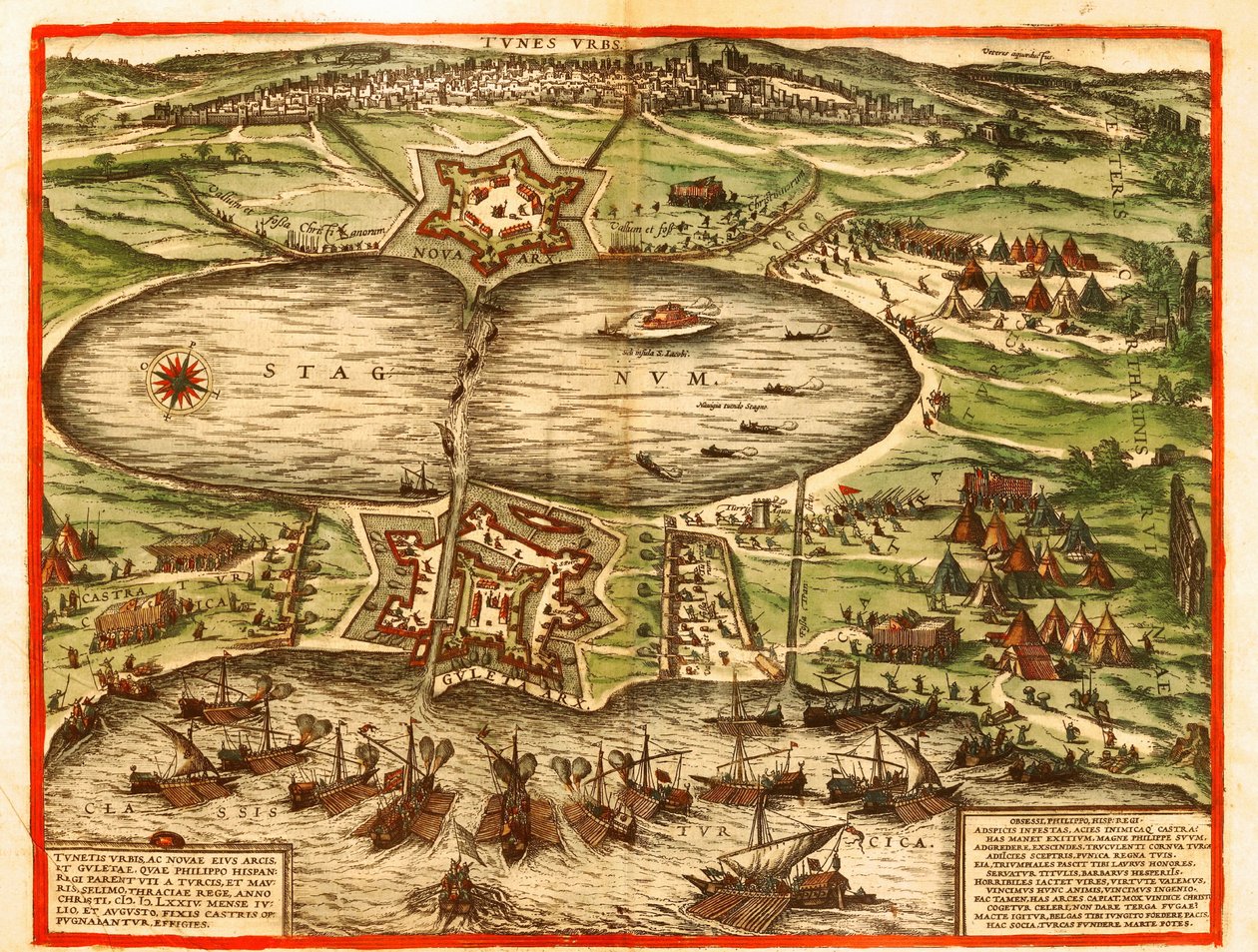 Tunis, Karthago, Tunesien af Georg and Hogenberg Franz (1535 90) Braun