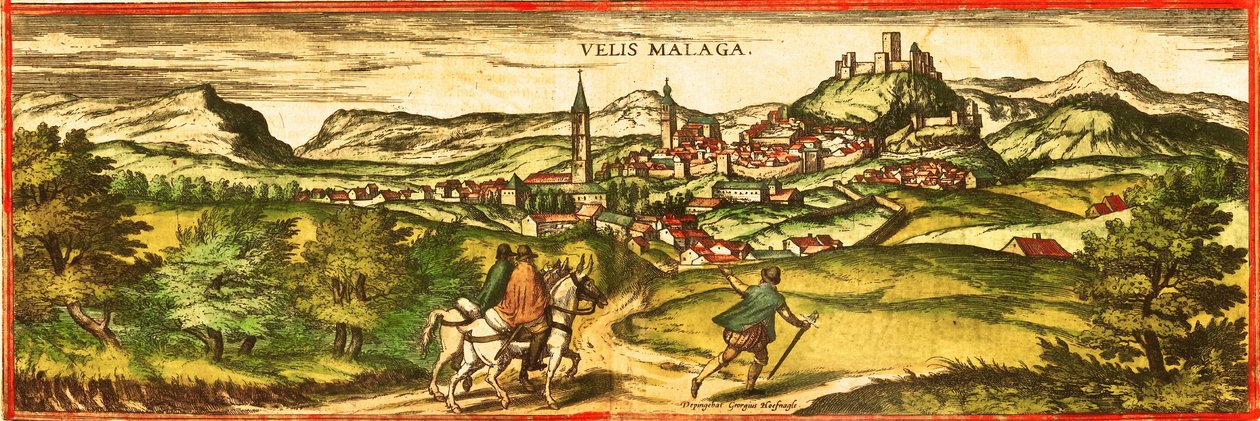 Velez Malaga, Spanien af Georg and Hogenberg Franz (1535 90) Braun