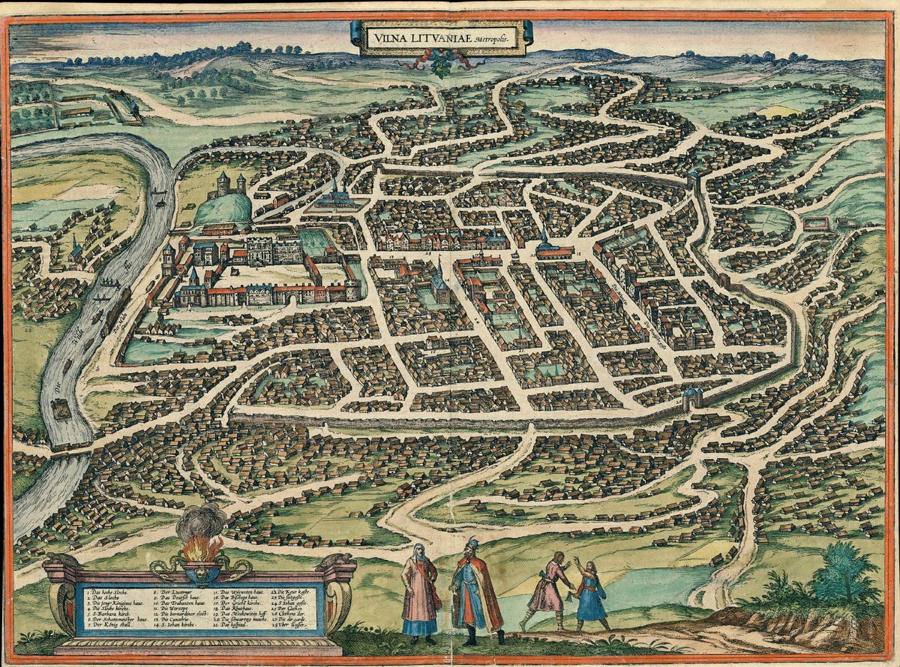 Vilnius, Vilna, Litauen af Georg and Hogenberg Franz (1535 90) Braun