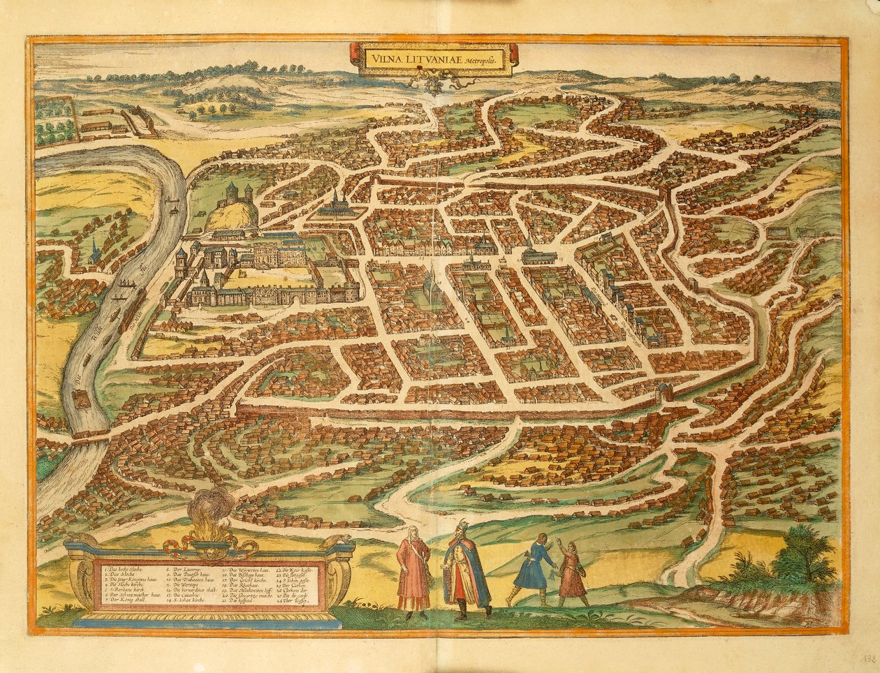 Vilnius fra World Cities af Georg Braun af Georg Braun and Hogenberg Franz