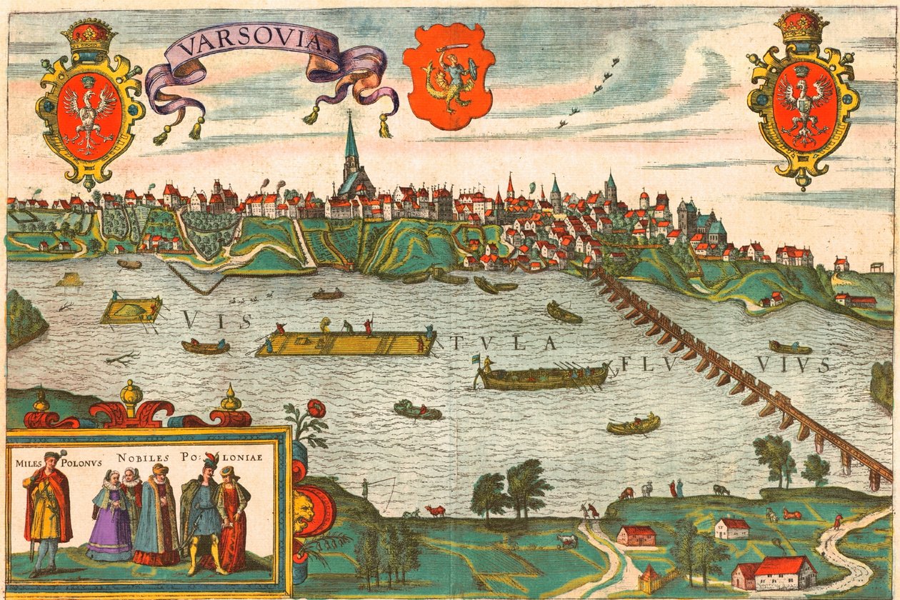 Warszawa, Polen af Georg and Hogenberg Franz (1535 90) Braun