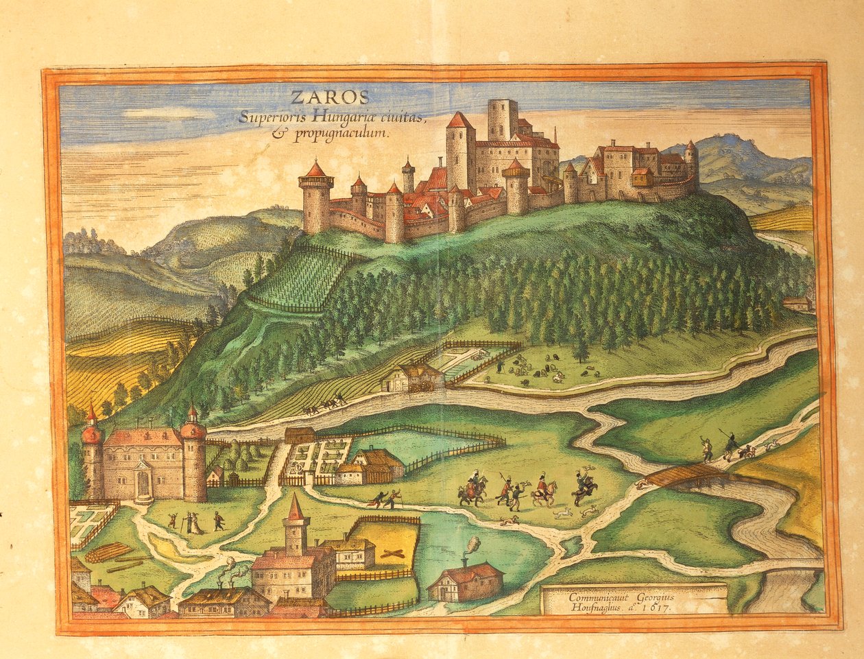 Zaros, Kreta fra Verdens byer af Georg Braun af Georg Braun and Hogenberg Franz