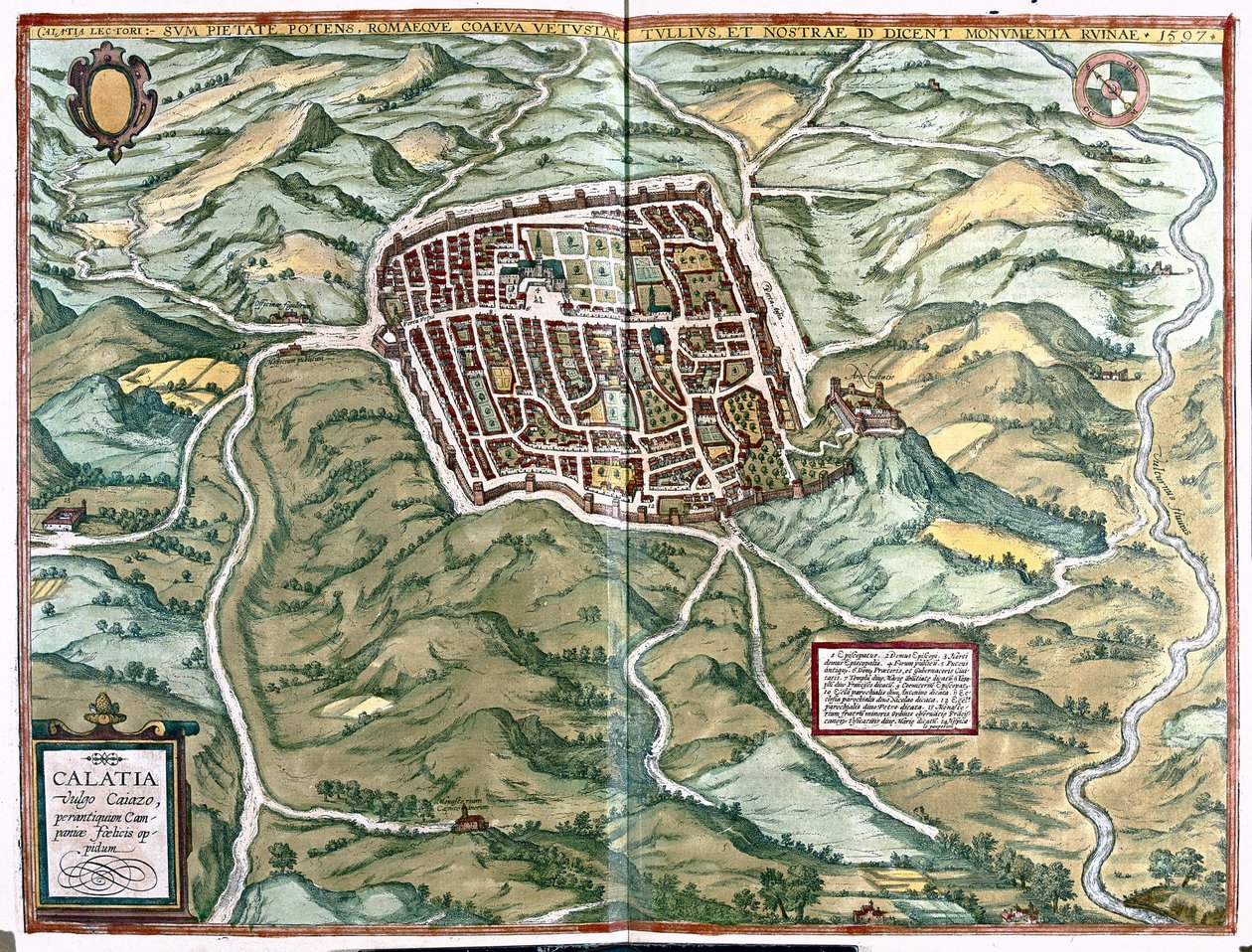 Caiazzo (provinsen Caserta), Italien af Georg Braun and Hogenberg Franz