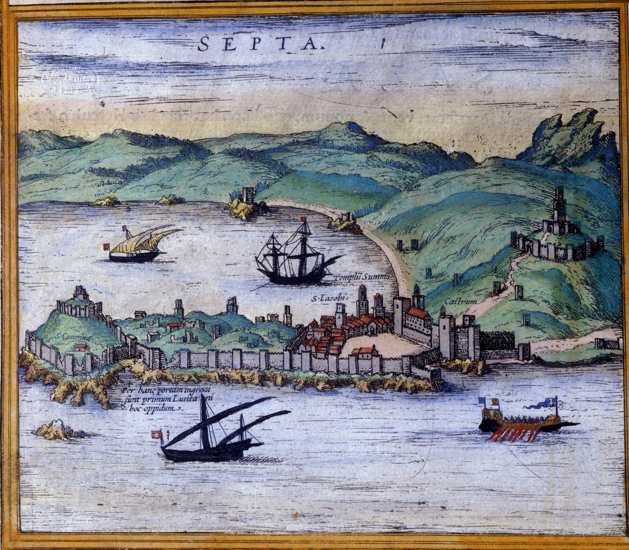 Ceuta, Marokko, fra Atlas "World Cities" af Braun og Hogenberg af Georg Braun and Hogenberg Franz