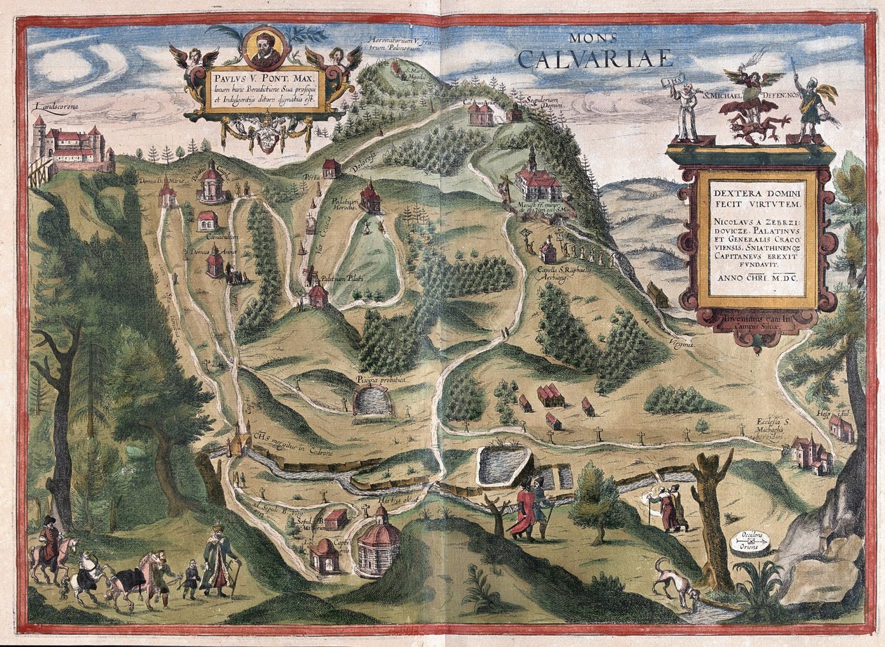 Kalwarya Zebrzydowka (sydøst for Krakow), Polen (gravering af Georg Braun and Hogenberg Franz