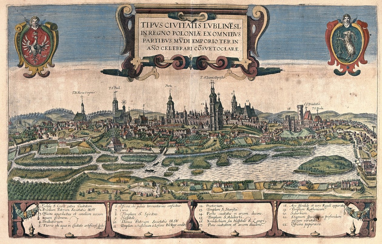 Lublin, Polen (gravering af Georg Braun and Hogenberg Franz
