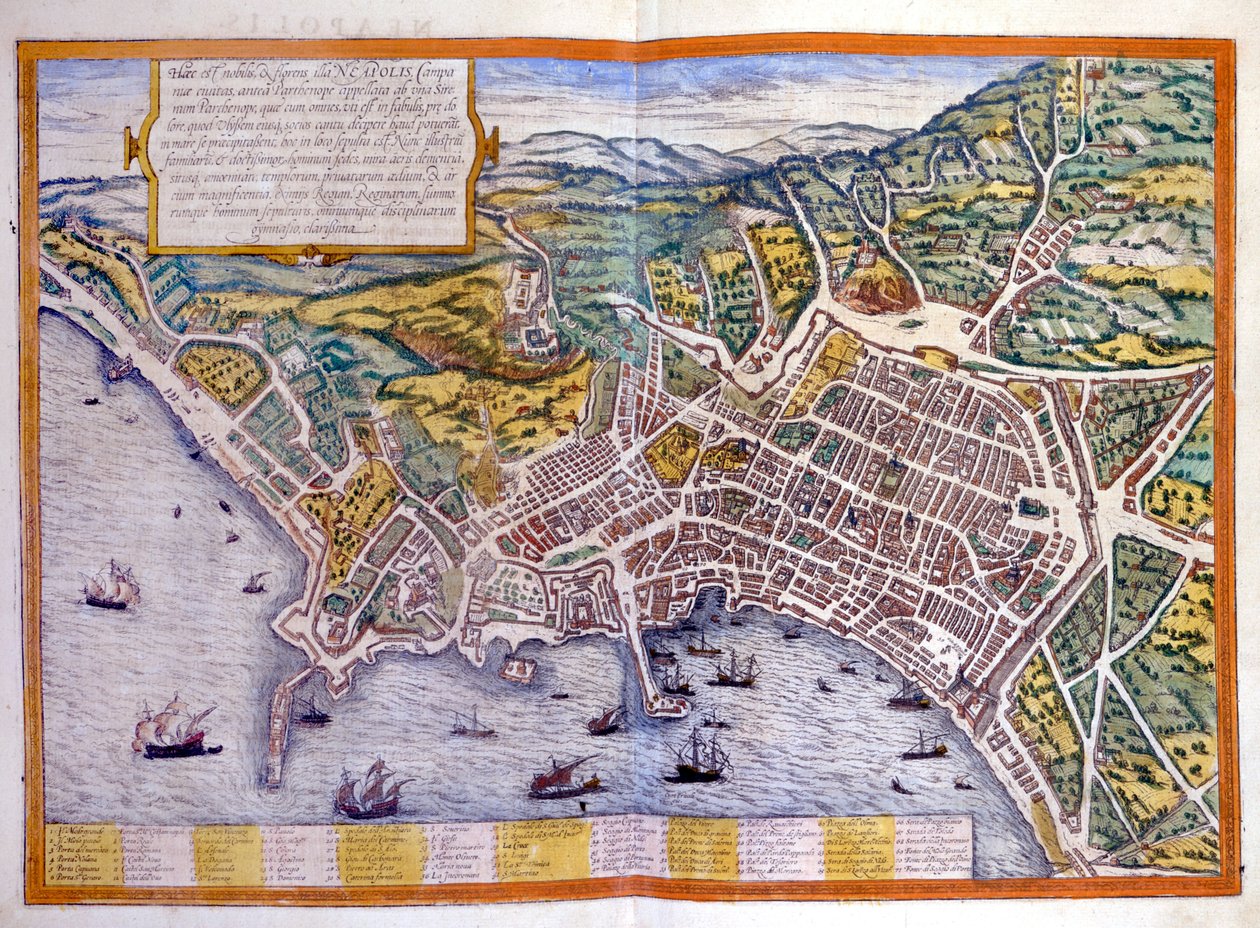 Napoli, atlas over Braun & Hogenberg af Georg Braun and Hogenberg Franz