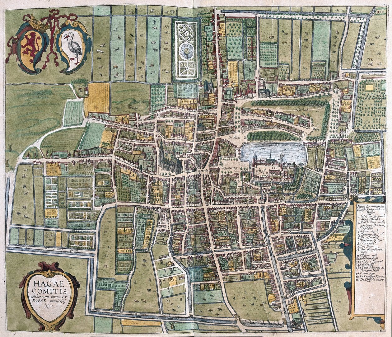 Haag, Holland (gravering af Georg Braun and Hogenberg Franz