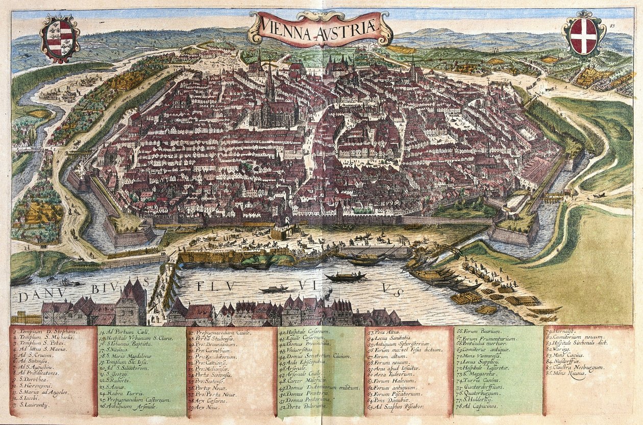 Wien, Østrig (gravering af Georg Braun and Hogenberg Franz