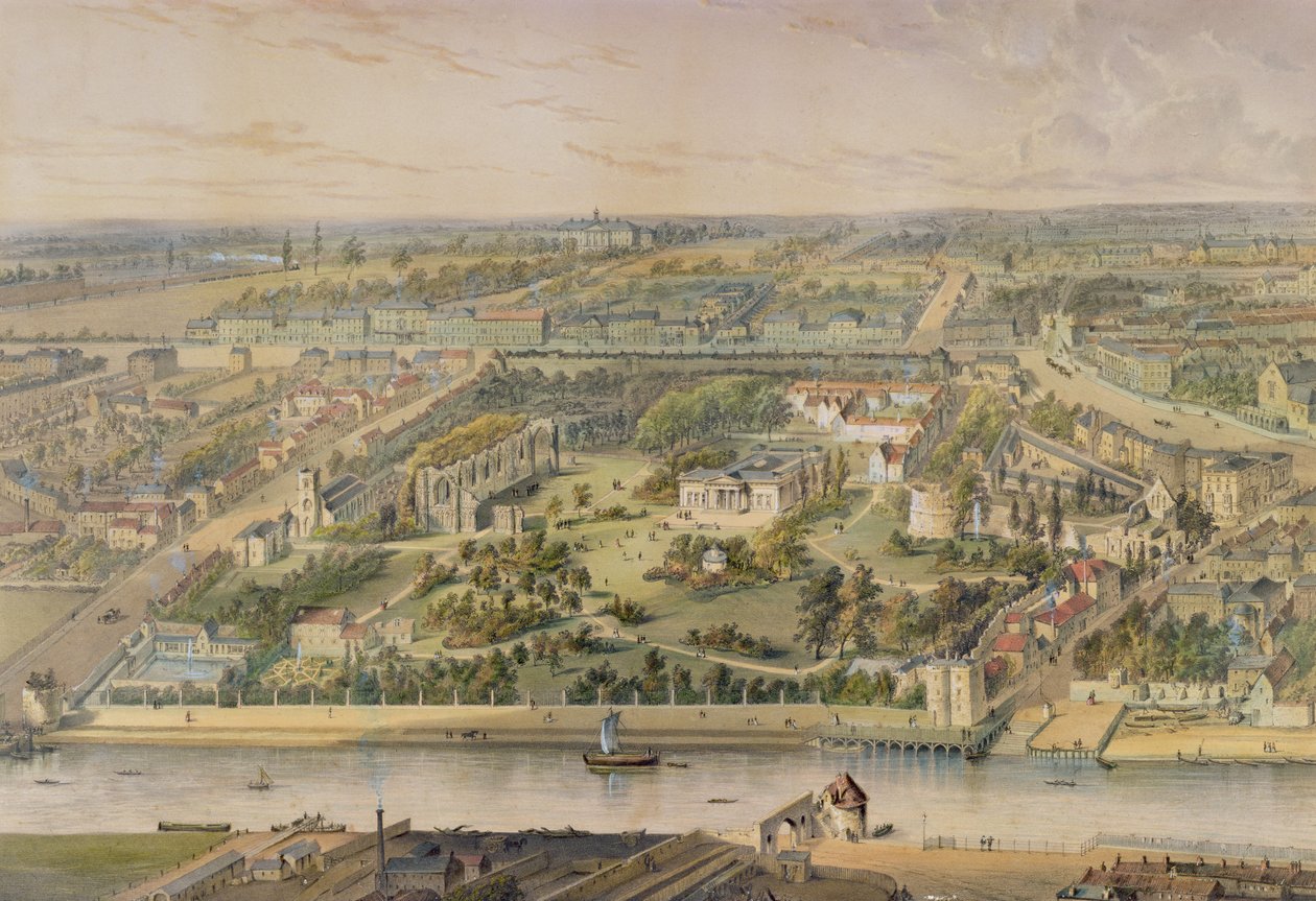 Udsigt over York (litografi med håndfarvning) af George Adolphus Storey