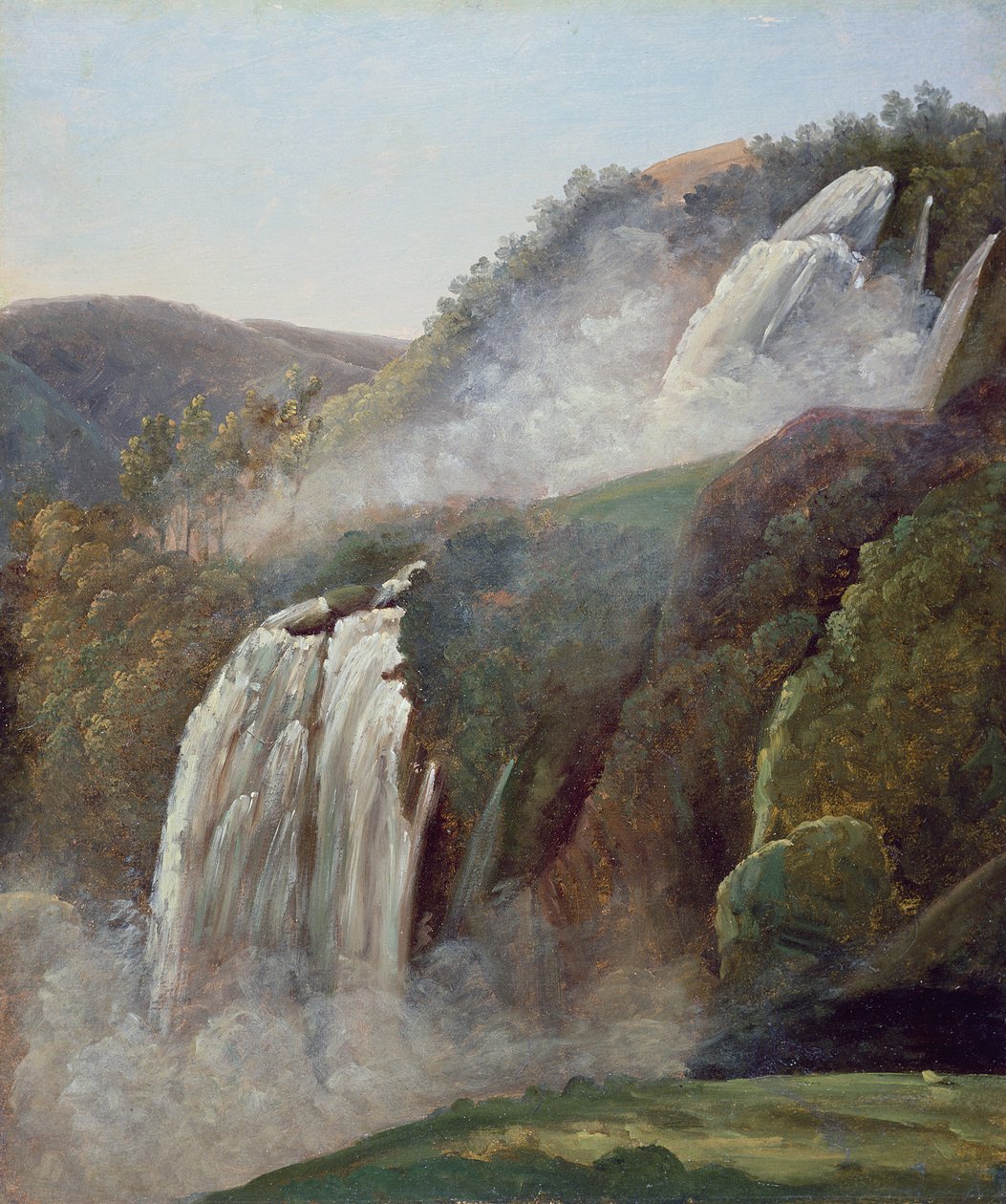 The Falls at Terni (olie på papir) af George Augustus Wallis