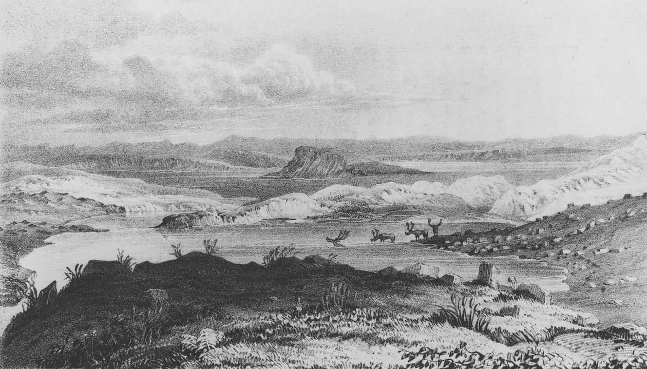 Sussex Lake, kilden til Thlew-ee-cho-floden, 1836 af George Back