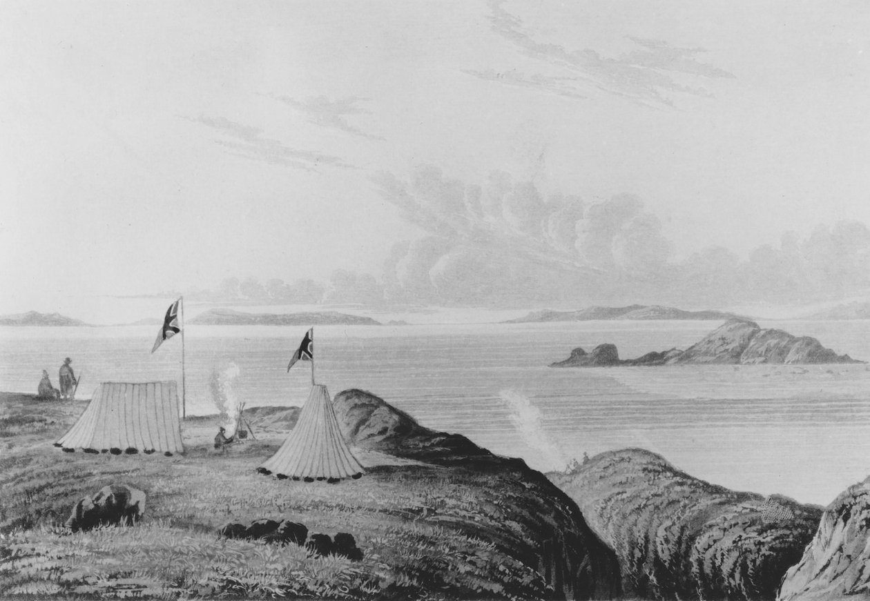 Udsigt over det arktiske hav fra mundingen af Copper Mine River ved midnat, 1821 af George Back