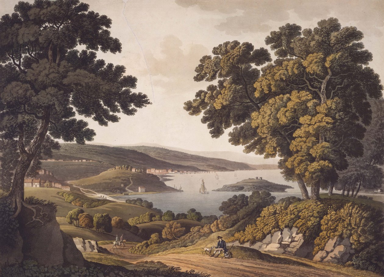 George Town og Federal City, eller City of Washington, 1801 (akvatint) af George Beck
