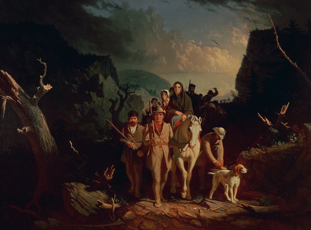 Daniel Boone eskorterede bosættere gennem Cumberland Gap, 1851-52 af George Caleb Bingham
