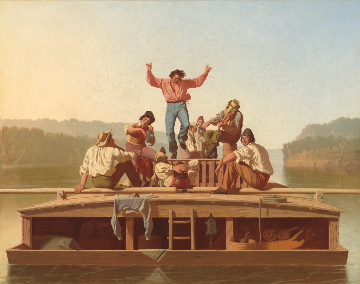 The Jolly Flatboatmen af George Caleb Bingham