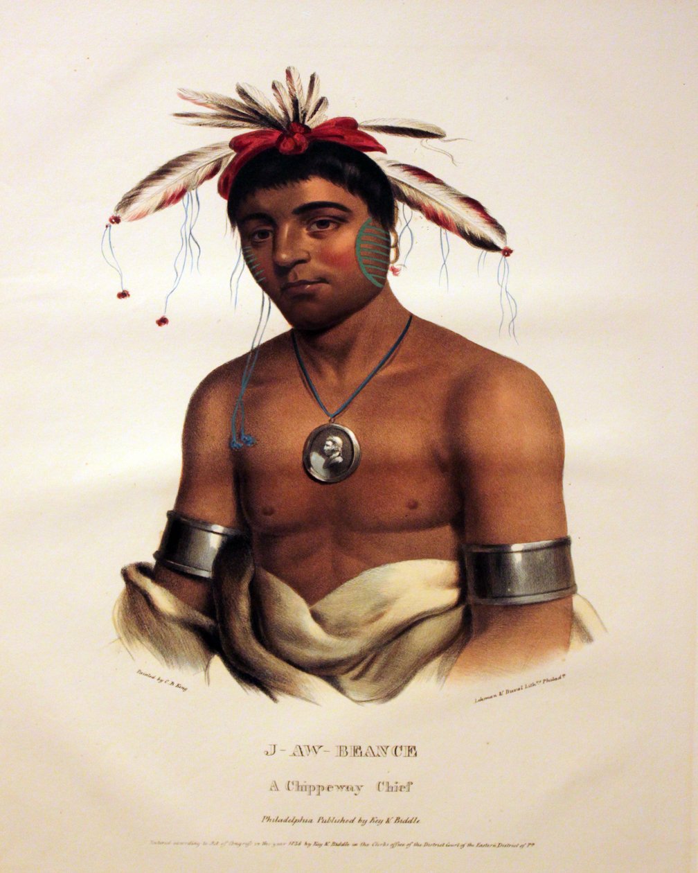 Chippeway Chief J-Aw-Beance af George Catlin