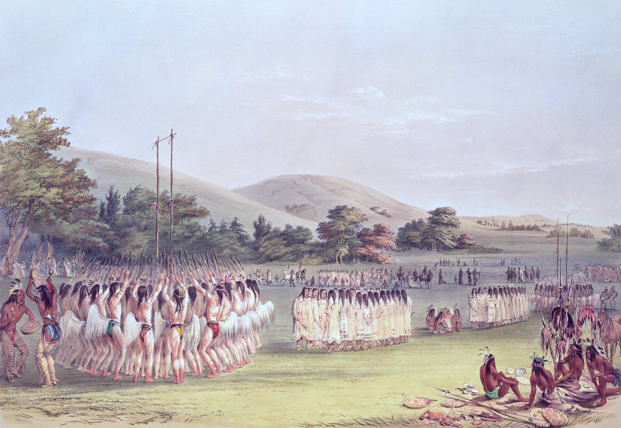 Choctaw Ball-Play Dance, 1834-35 af George Catlin