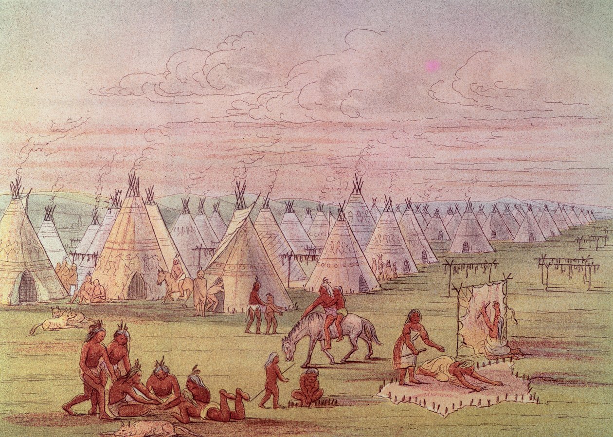 Comanche Village af George Catlin