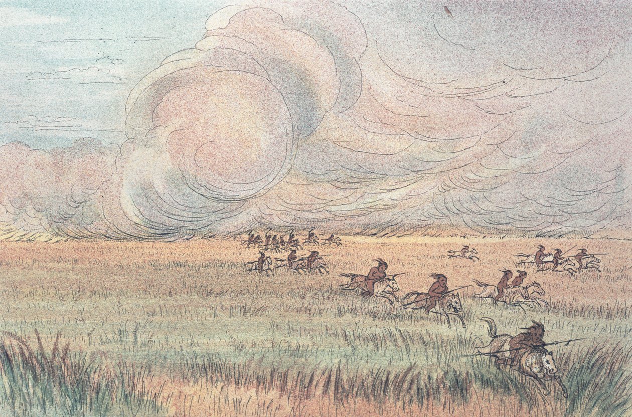 Præriebrand i Missouri af George Catlin