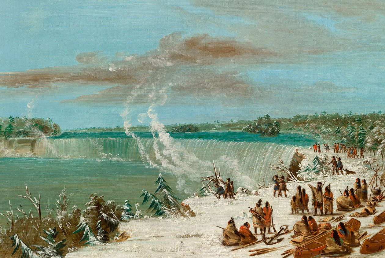 Portage Around the Falls of Niagara at Table Rock, 1847-48 af George Catlin