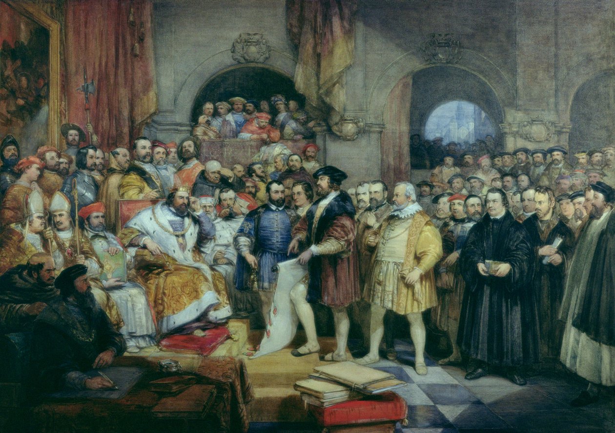 The Diet of Spires, 19. april, 1529 (2. Diet of Speyer) af George Cattermole