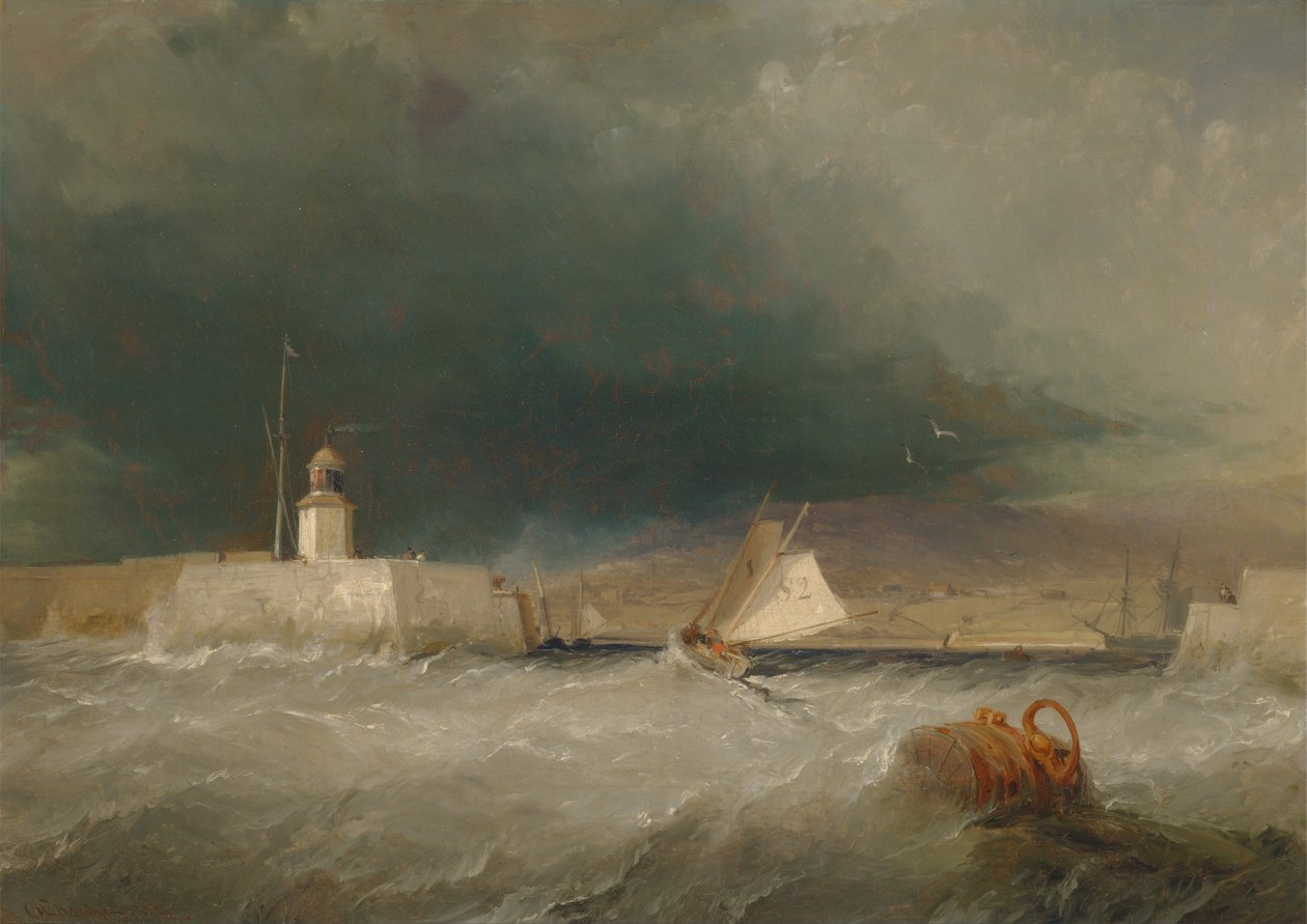 Havn på en stormfuld dag af George the Elder Chambers