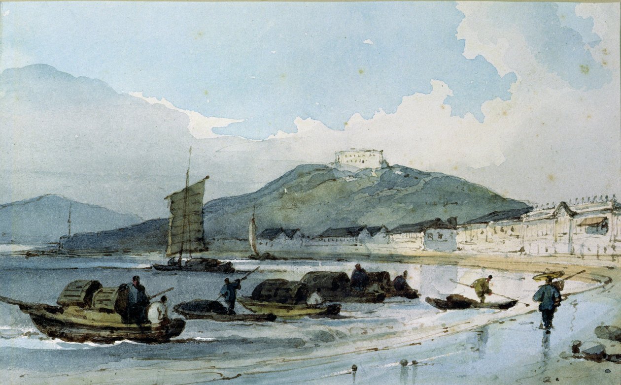 Udsigt over Macao, Kina af George Chinnery