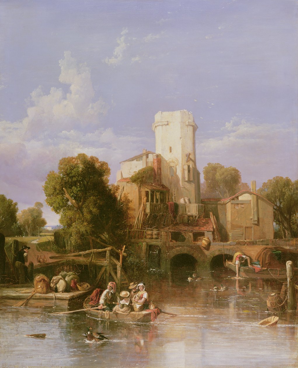 På Rhinen nær Köln af George Clarkson Stanfield