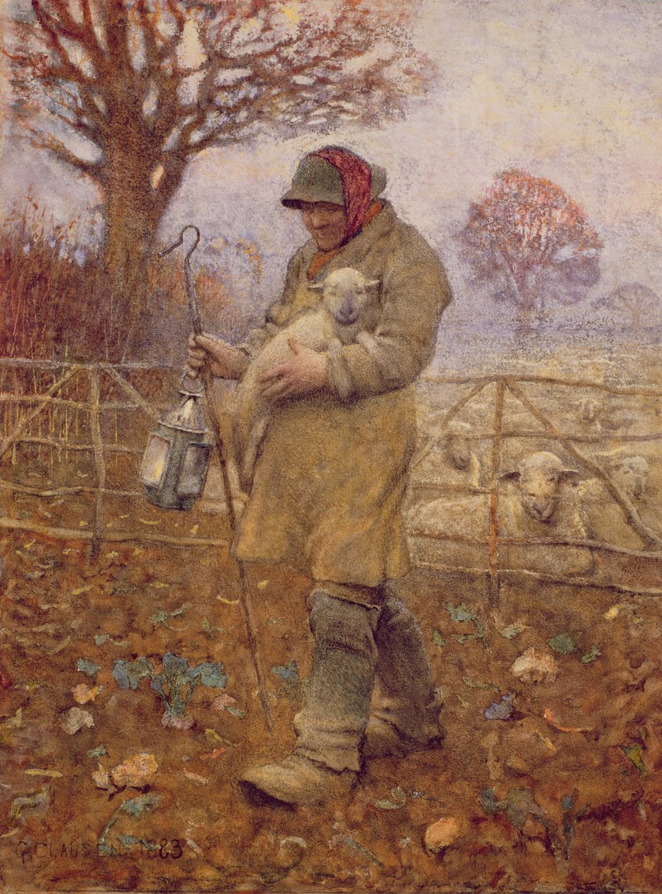 Hyrde med et lam, 1883 af George Clausen