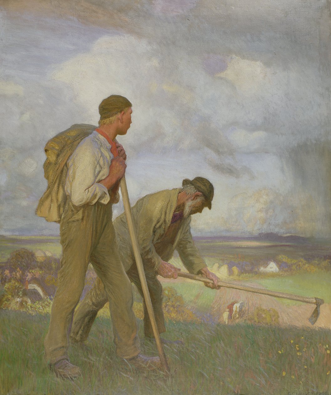 Drengen og manden, 1908 af George Clausen