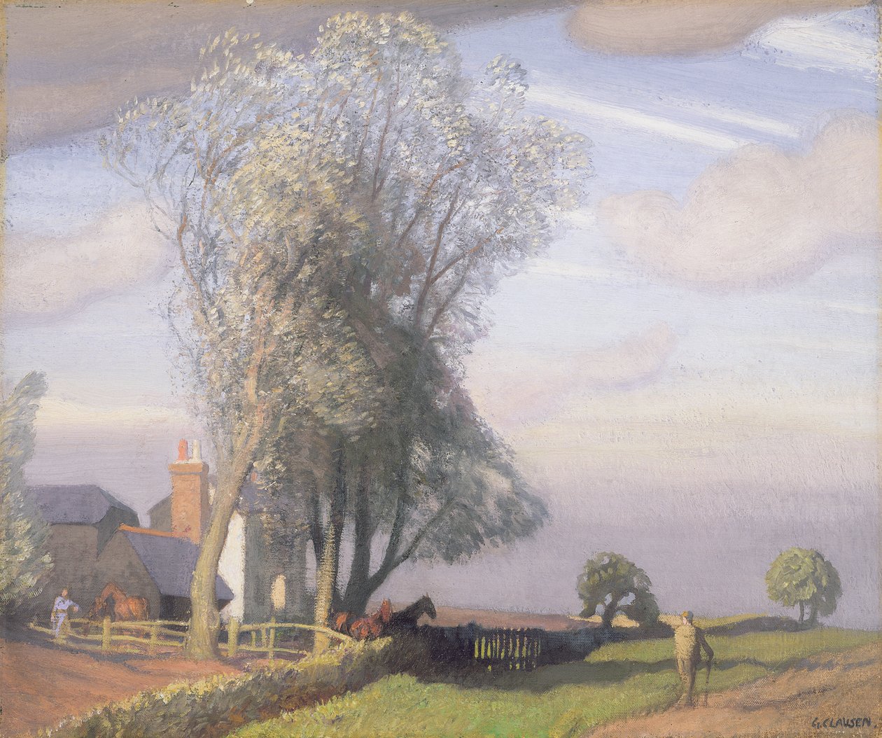 Piletrægård, ca. 1928 af George Clausen