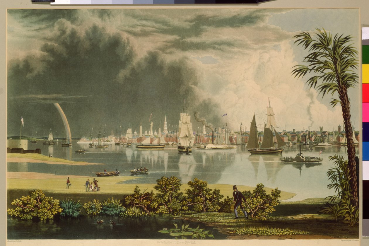 Byen Charleston, indgraveret af W.J. Bennett, 1838 af George Cooke
