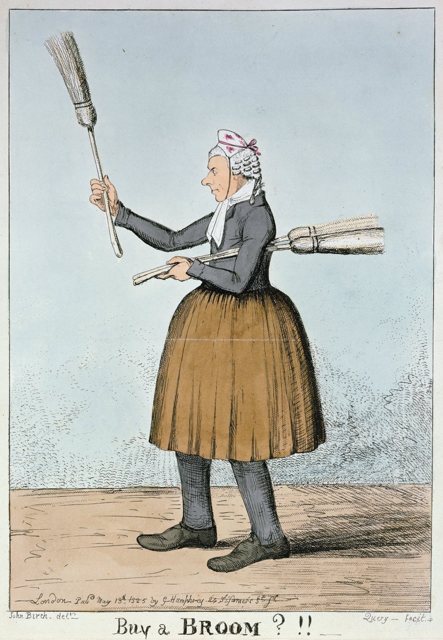 Køb en kost!!, 1825 (farveætsning) af George Cruikshank