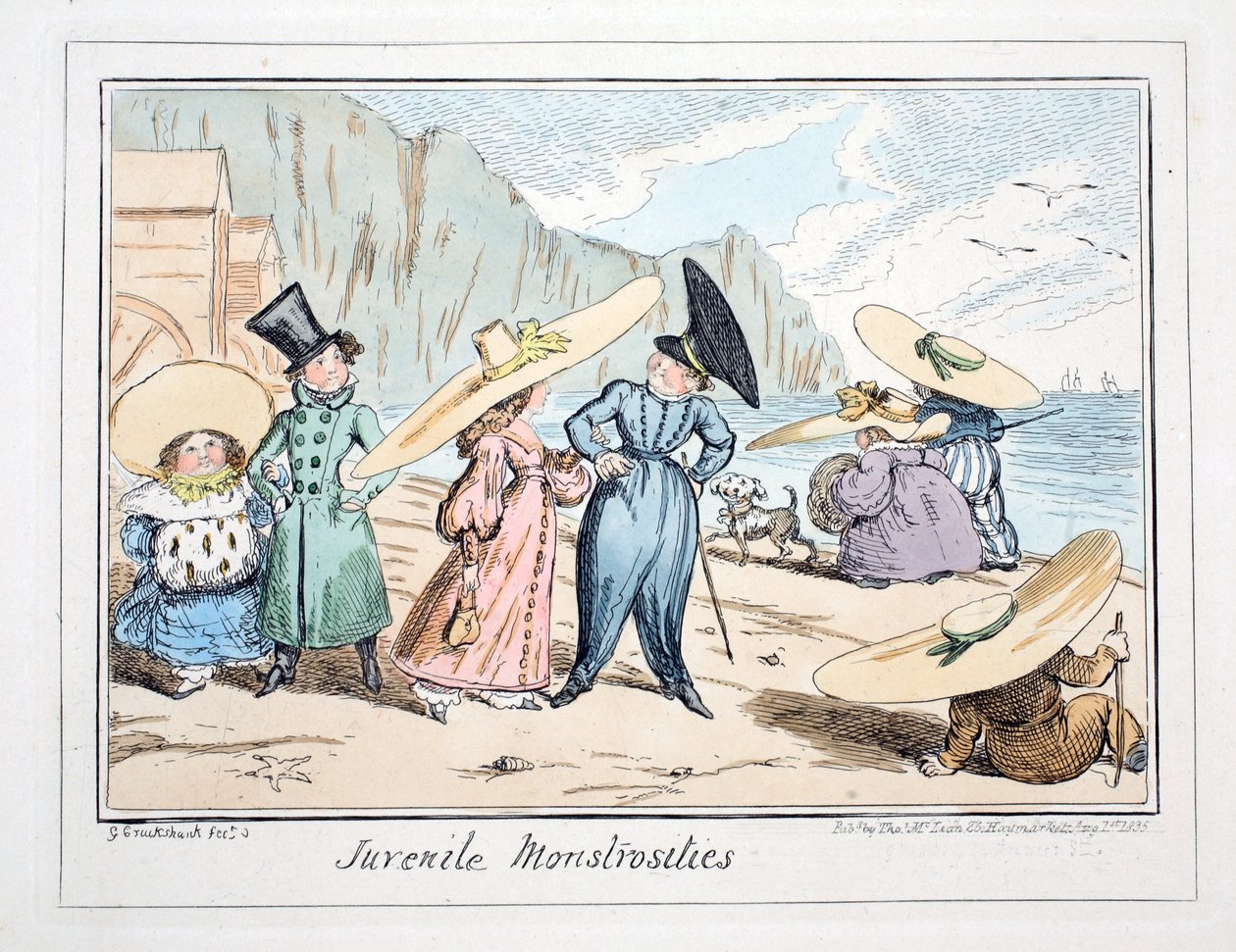 Juvenile Monstrosities, pub. 1835 (håndfarvet gravering) af George Cruikshank