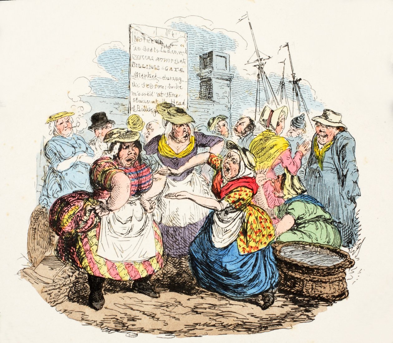 Sprog, 1826 (håndkoloreret gravering) af George Cruikshank