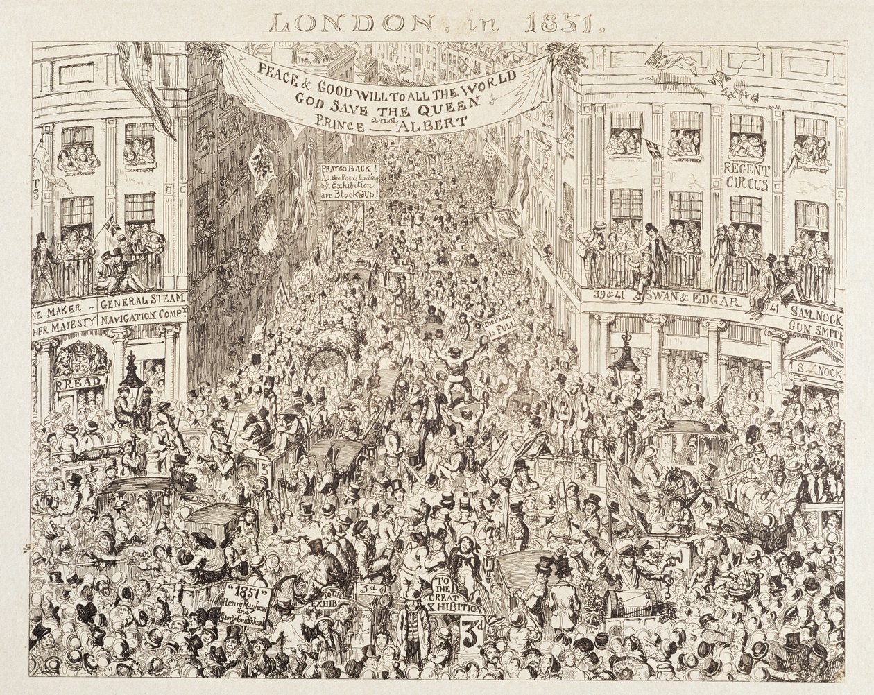 Mayhews store udstilling fra 1851: London i 1851, 1851 af George Cruikshank