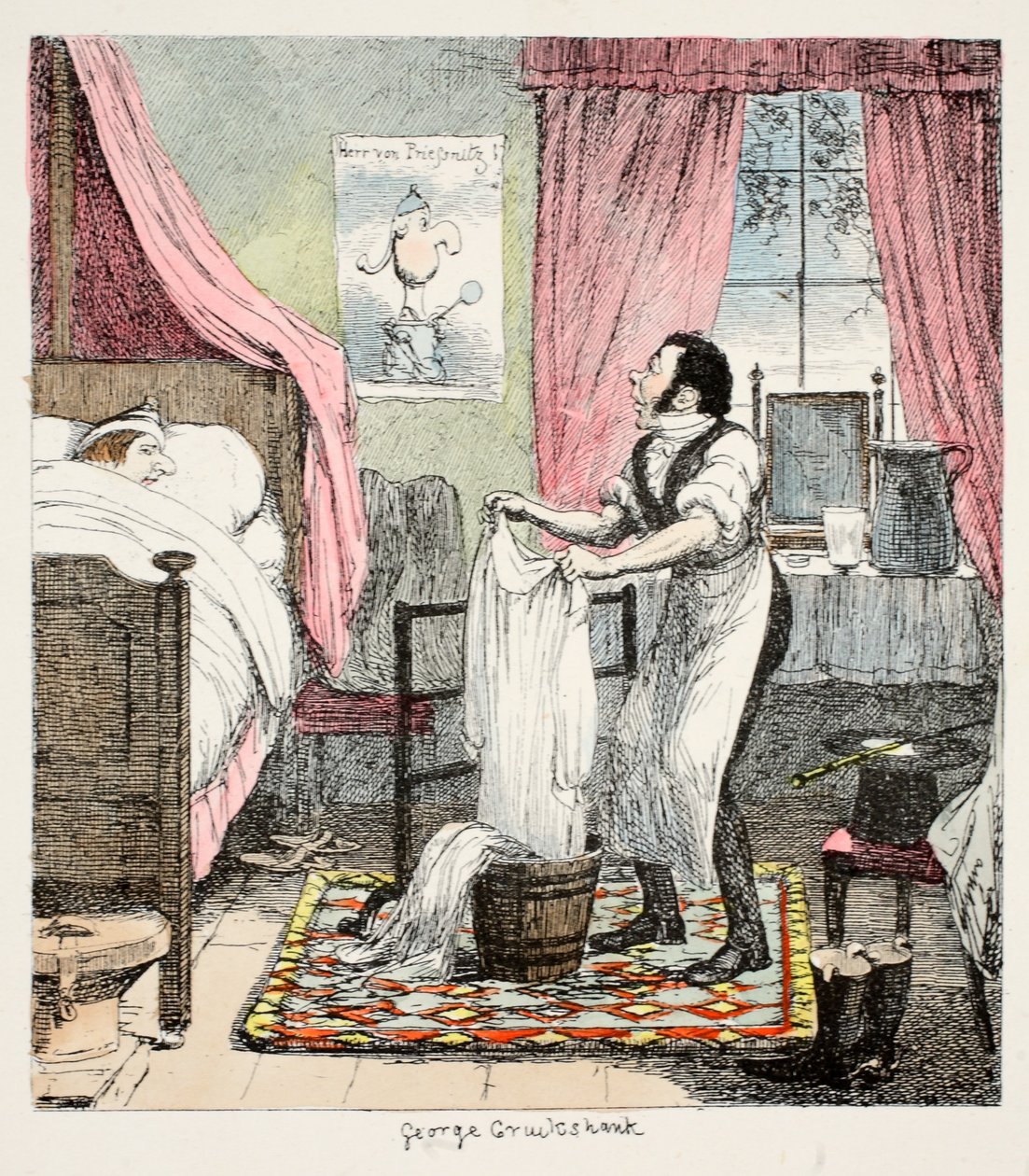 Hr. Lambkin, der er træt af den gammeldags almindelige praksis og er så heldig at leve i de dage, hvor vandets virkelige egenskaber bliver opdaget, placerer sig under en discipel af im. af George Cruikshank