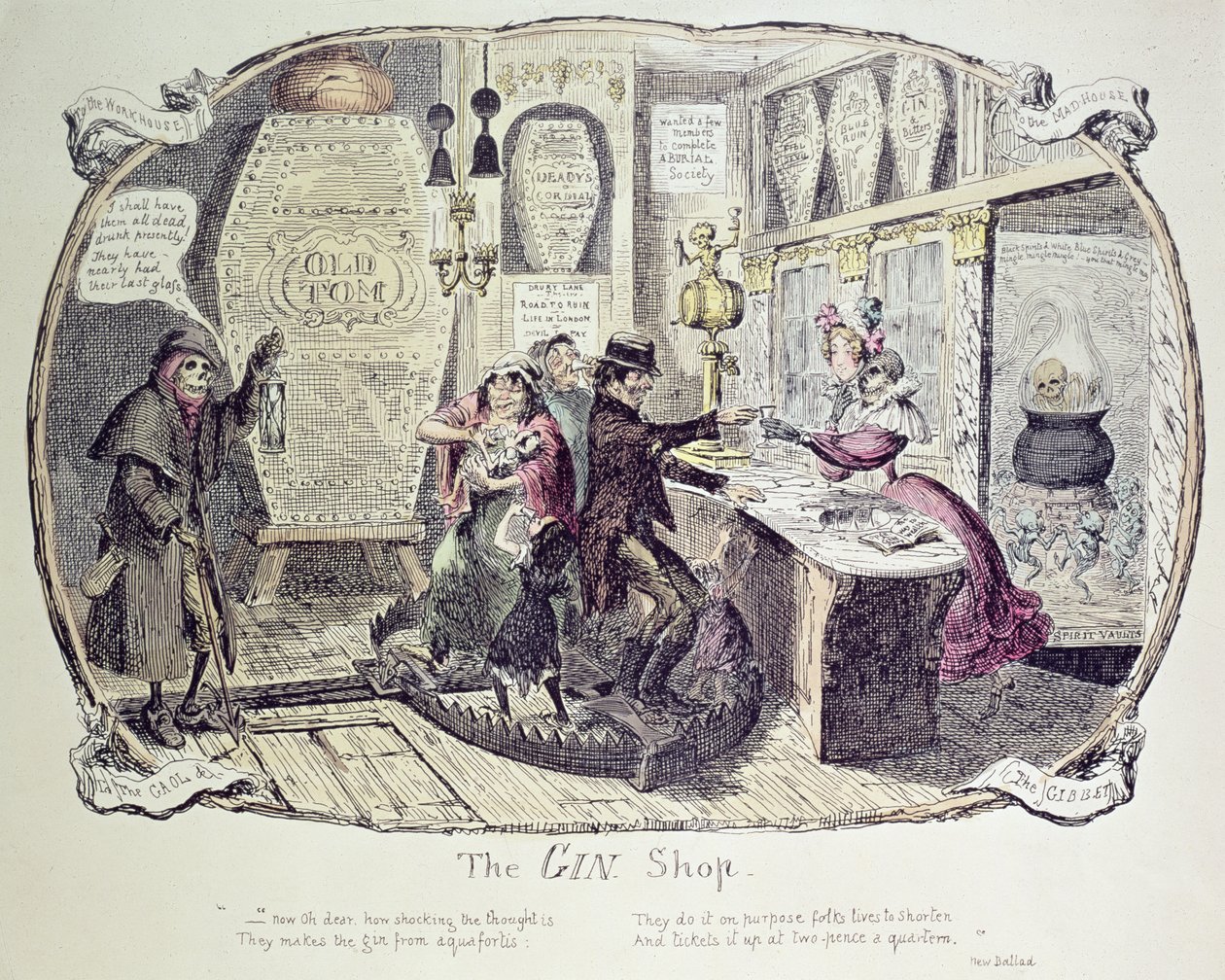 Ginbutikken, 1829 af George Cruikshank